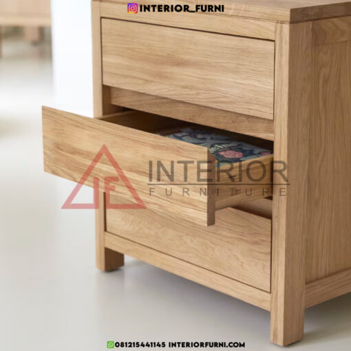 laci meja kerja minimalis modern kayu jati solid