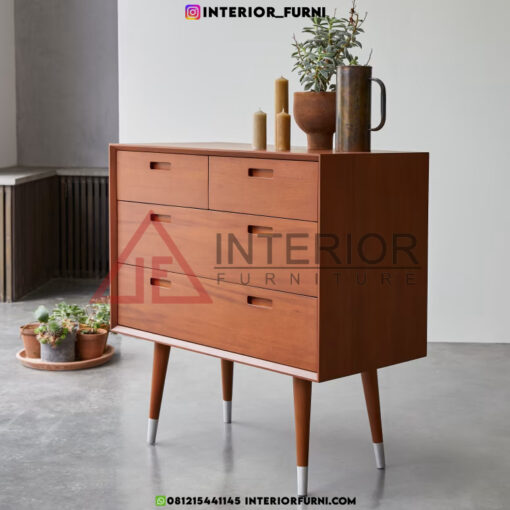 buffet minimalis retro kayu jati solid