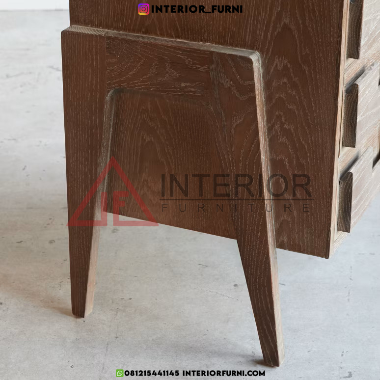 drawer laci minimalis kayu jati solid