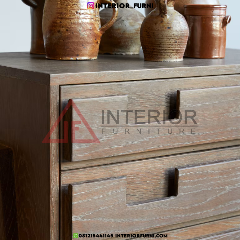 drawer laci minimalis kayu jati solid