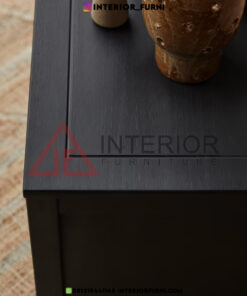 kabinet tv minimalis kayu jati hitam