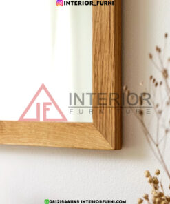cermin dinding aesthetic kayu jati minimalis