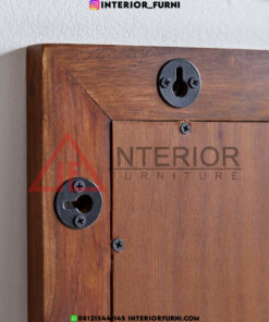 cermin dinding frame kayu jati minimalis