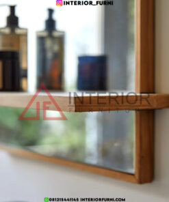 cermin wastafel kayu jati minimalis