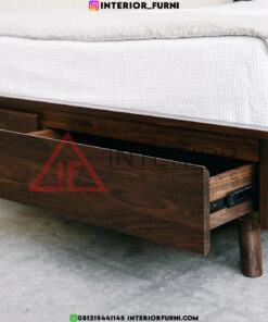 dipan laci minimalis modern kayu jati solid