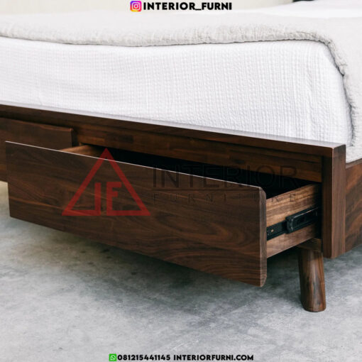 dipan laci minimalis modern kayu jati solid