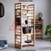 rak buku minimalis modern kayu jati