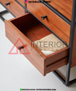 rak display minimalis industrial kayu jati solid