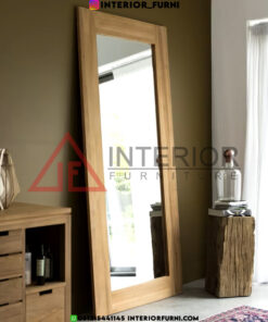 standing mirror minimalis modern kayu jati