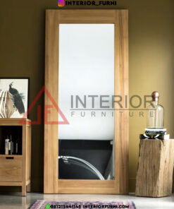 standing mirror minimalis modern kayu jati