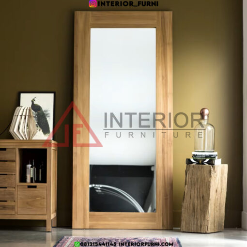 standing mirror minimalis modern kayu jati