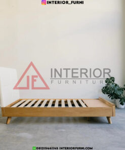 tempat tidur laci kayu jati minimalis modern