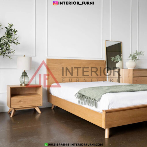 tempat tidur laci minimalis kayu jati solid