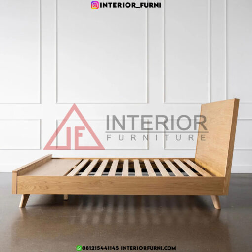 tempat tidur laci minimalis kayu jati solid