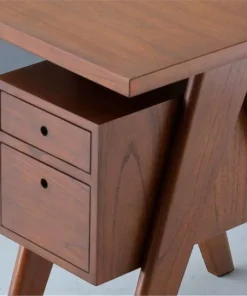 meja kerja kayu jati minimalis dengan laci