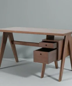 meja kerja kayu jati minimalis dengan laci